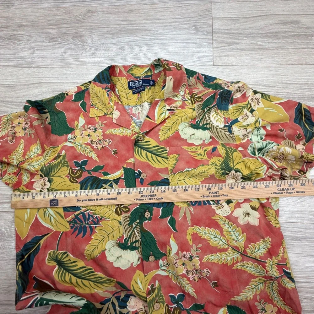 Polo Ralph Lauren Vintage‎ Caldwell Camp Shirt Mens  Tropical Floral Cotton Sz L